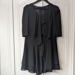 Minimum Black Ruffled Tiered Long Sleeve Dress